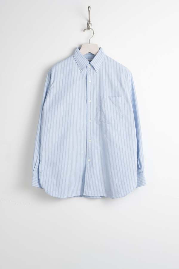 Nanamica Button Down Stripe Wind Shirt - Sax | Garmentory