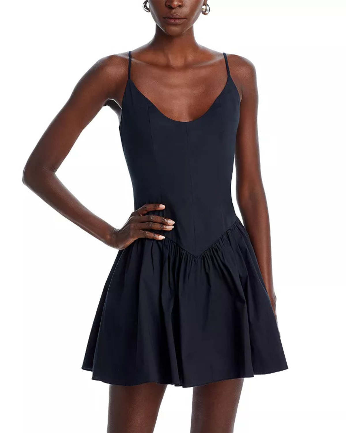 Staud Mini Dena Dress - Black | Garmentory