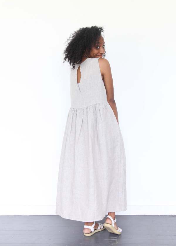 ICHI ANTIQUITES Linen Canvas Dress | Garmentory