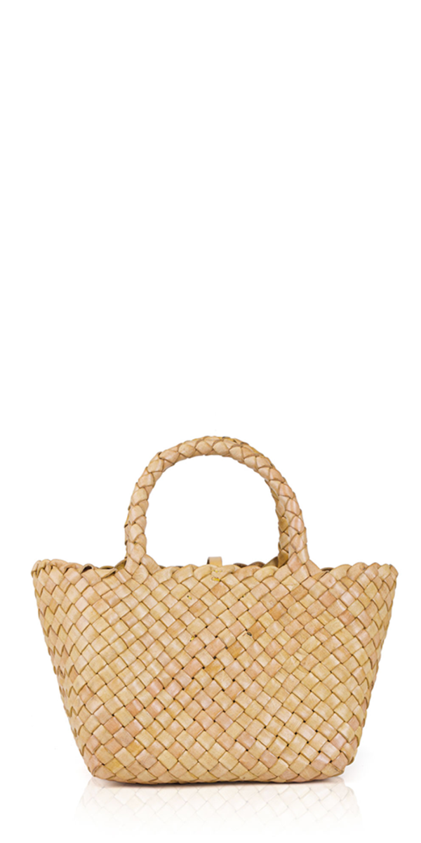 Little Liffner Mini Leather Basket Bag - Almond | Garmentory