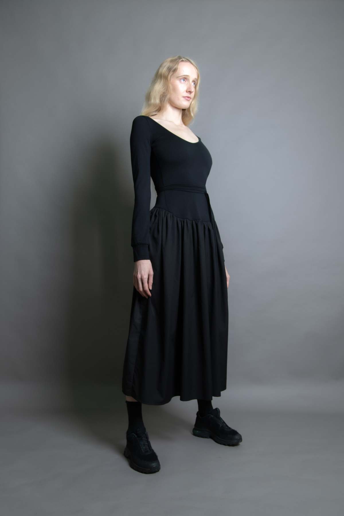 knee length dresses for ladies Kate Middleton Elegant Black Office Midi Dress – Mislish main image 0