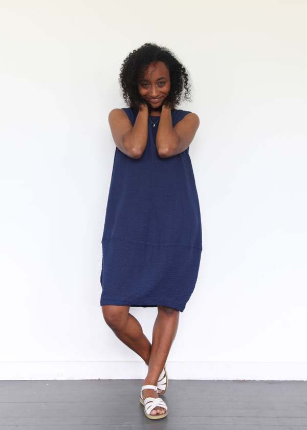 dark blue bubble dress Lace Up Strapless Bubble Dress main image 0
