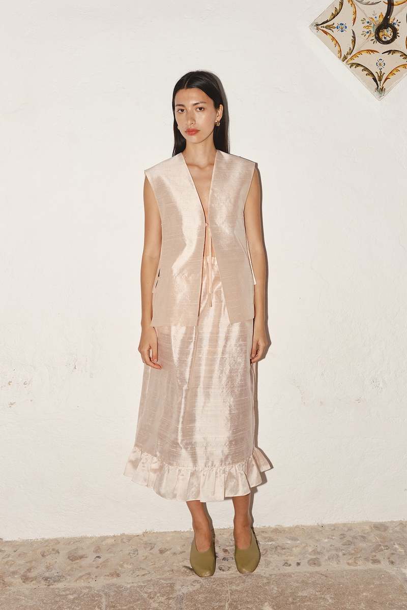 Datura Dupion Ruffle Skirt - Rose Quartz Datura Dupion Ruffle Skirt - Rose Quartz
