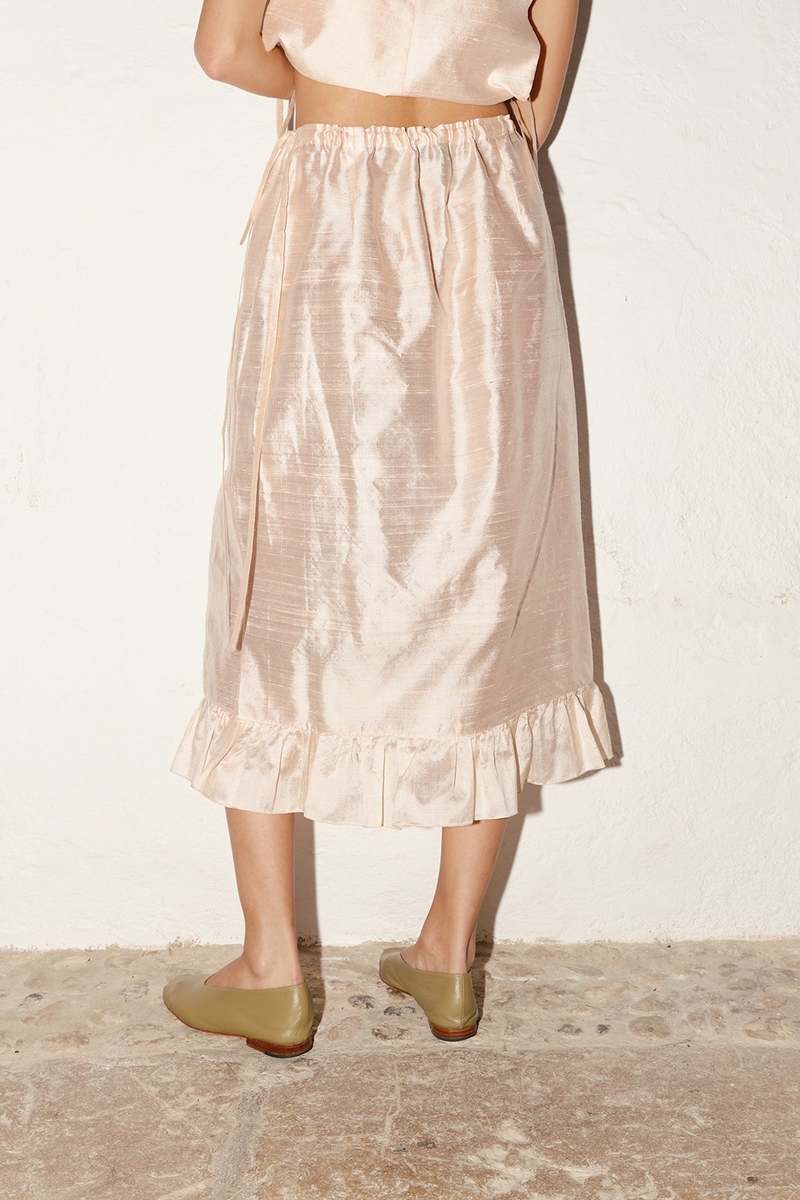 Datura Dupion Ruffle Skirt - Rose Quartz Datura Dupion Ruffle Skirt - Rose Quartz