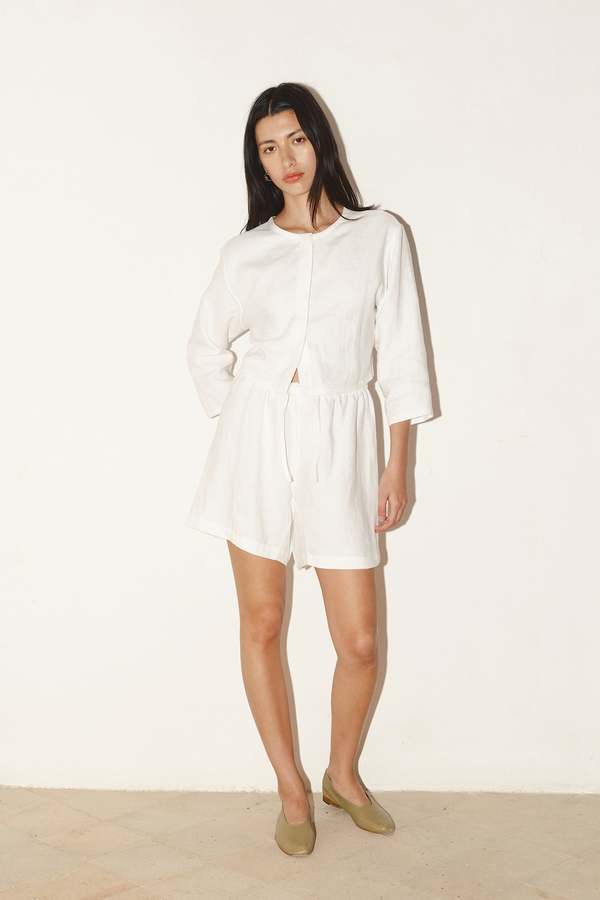 Datura Linen Cala Shorts - White