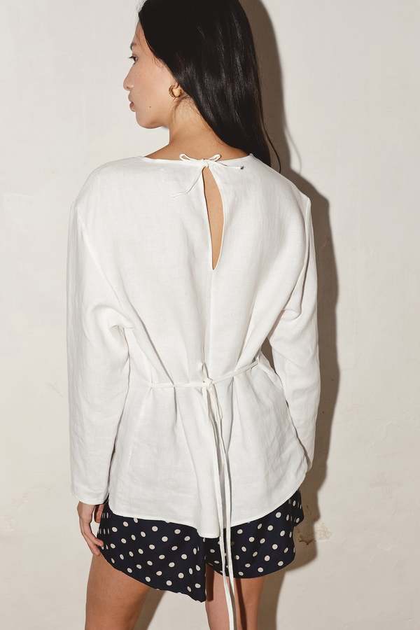 Datura Linen Encens Top - White