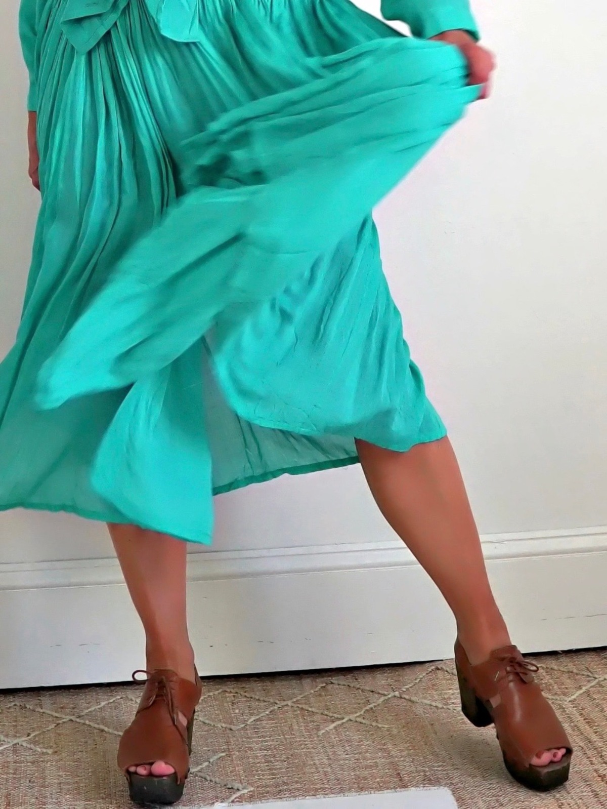 French Top + Skirt Set - Teal Green - Image 5 of 8