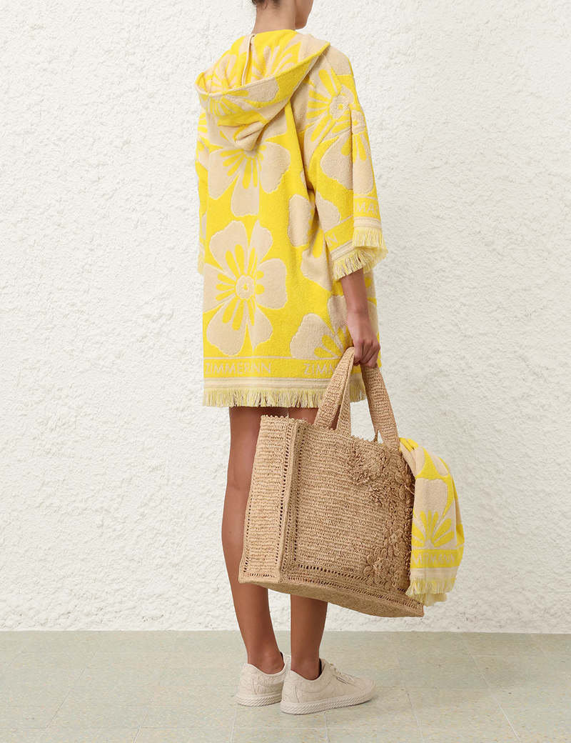 Zimmermann Golden Hooded Towel Mini Dress - Yellow/Ivory | Garmentory Zimmermann Golden Hooded Towel Mini Dress - Yellow/Ivory | Garmentory