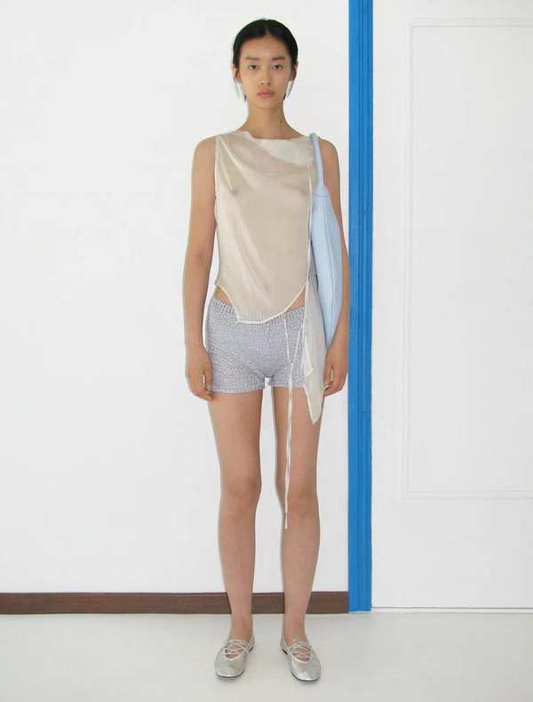 Paloma Wool Trefle Mini Shorts - Silver | Garmentory