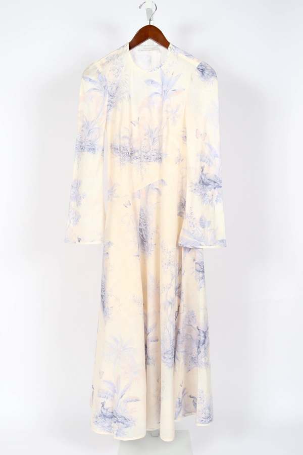 Zimmermann Waverly Asymmetric Long Dress - Blue Palm | Garmentory Zimmermann Waverly Asymmetric Long Dress - Blue Palm | Garmentory