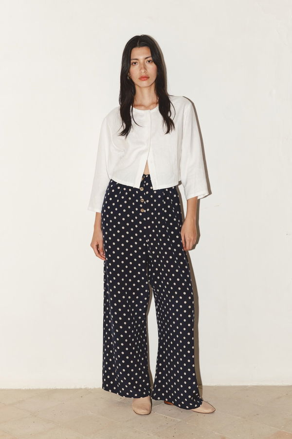 Datura Silk Tae Pants - Polka