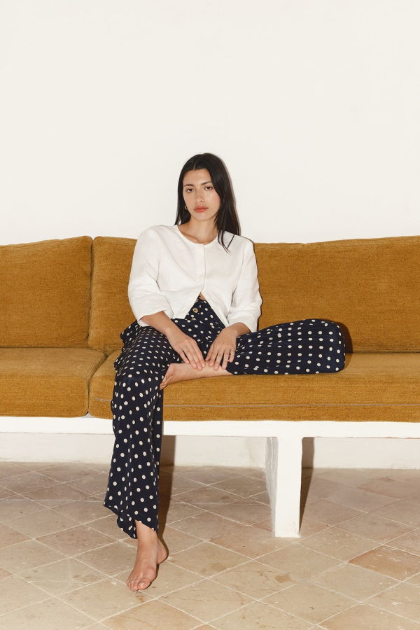 Datura Silk Tae Pants - Polka