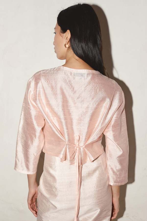 Datura Dupion Pays Blouse - Rose Quartz