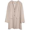L-KOLTTU OY (Finland) Crêpe Weave Collarless Armseye Swagger Coat Sand : L - Thumbnail 1