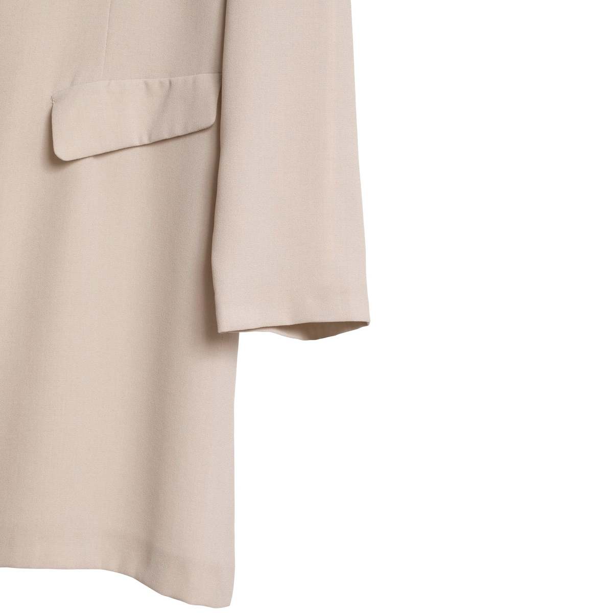 L-KOLTTU OY (Finland) Crêpe Weave Collarless Armseye Swagger Coat Sand : L - Image 5 of 10