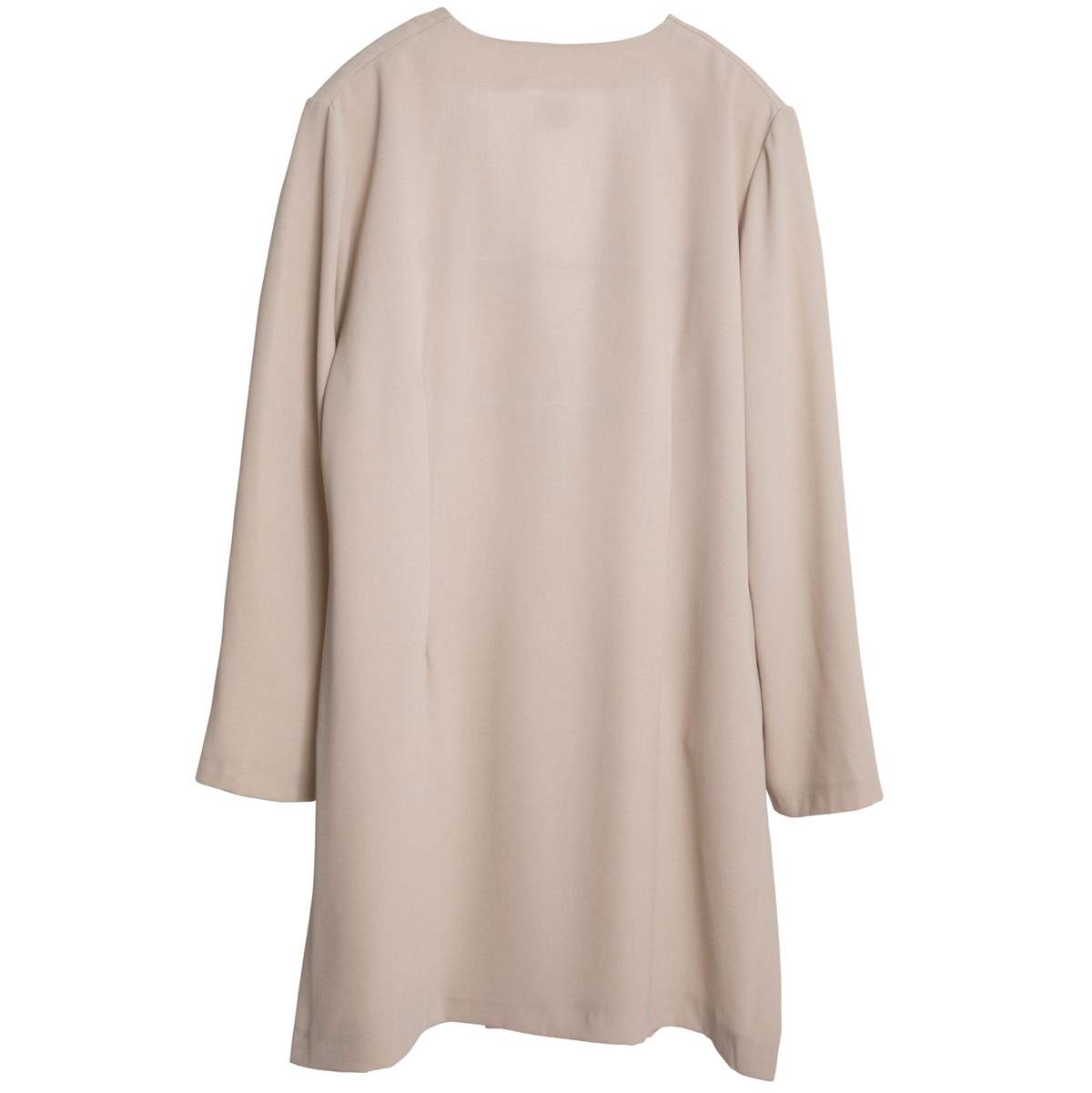 L-KOLTTU OY (Finland) Crêpe Weave Collarless Armseye Swagger Coat Sand : L - Image 8 of 10