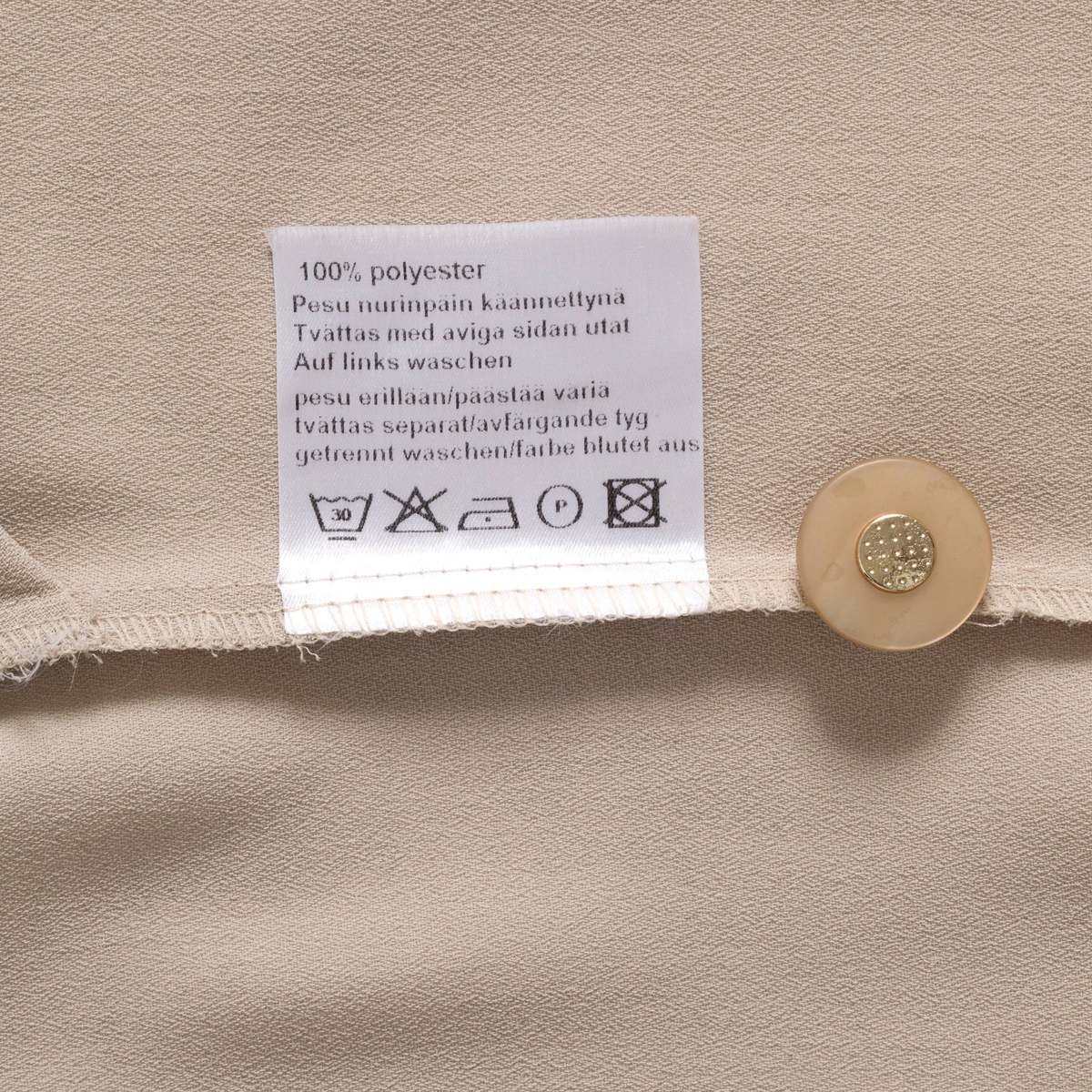 L-KOLTTU OY (Finland) Crêpe Weave Collarless Armseye Swagger Coat Sand : L - Image 9 of 10