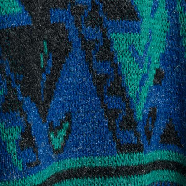 LUPO Jacquard Melange Yarn Drop Shoulder Jumper - Azurite