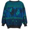 LUPO Jacquard Melange Yarn Drop Shoulder Jumper - Azurite - Thumbnail 7