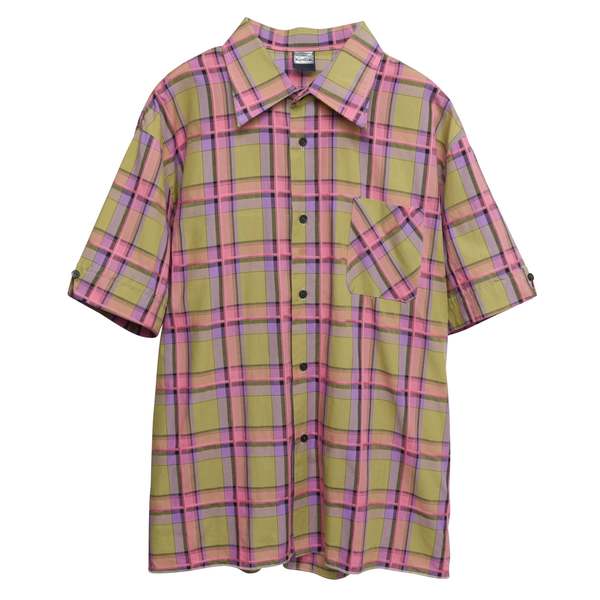 Sundazed (Germany) Taped Windowpane Poplin Weave Hong Kong Shirt Ruby Fuschite : L