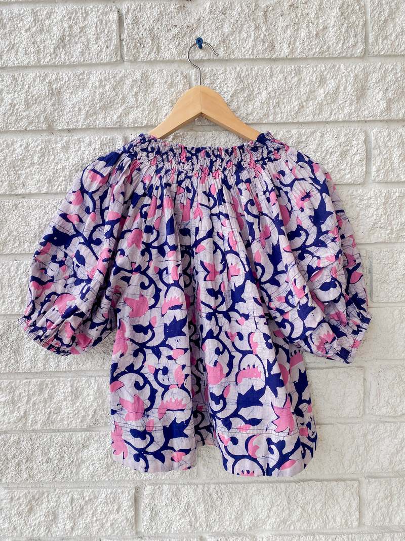 Apiece Apart Caminitas Puff Sleeve Top - La Vid Batik Rosa Apiece Apart Caminitas Puff Sleeve Top - La Vid Batik Rosa