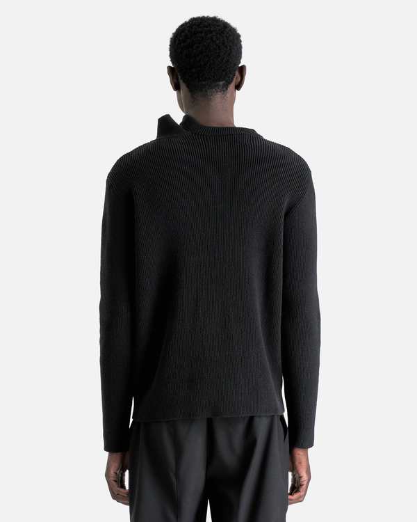 Y/project Evergreen Double Collar Crewneck Sweater - Black