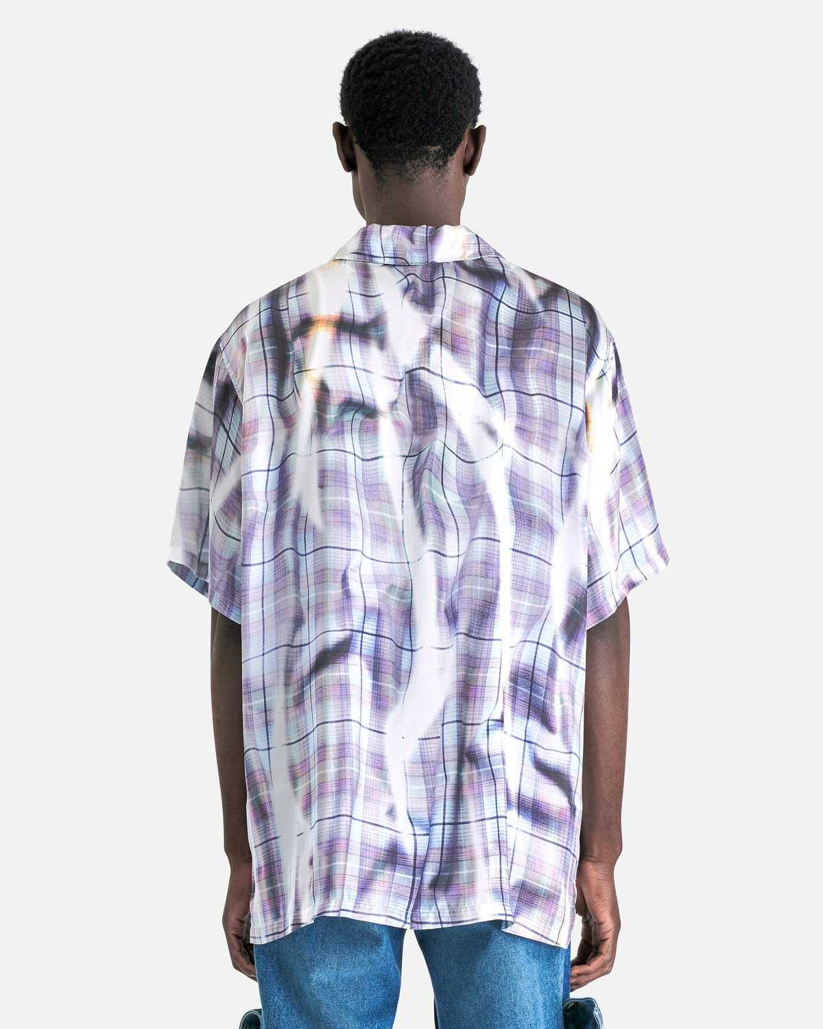 Y/project Sun Bleached Check Shirt - Pink/Light Grey