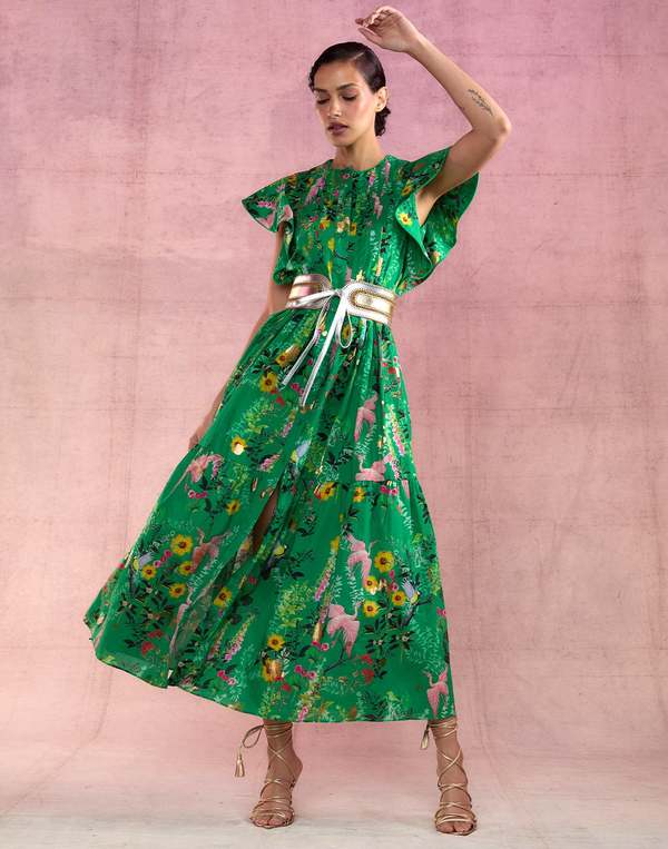 Cynthia Rowley Malta Kaftan - Green Floral on Garmentory