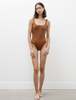 Lido Due Square Neck One Piece - Bronze - Thumbnail 1