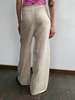 Linen Wide Leg Trousers - Ecru - Thumbnail 3