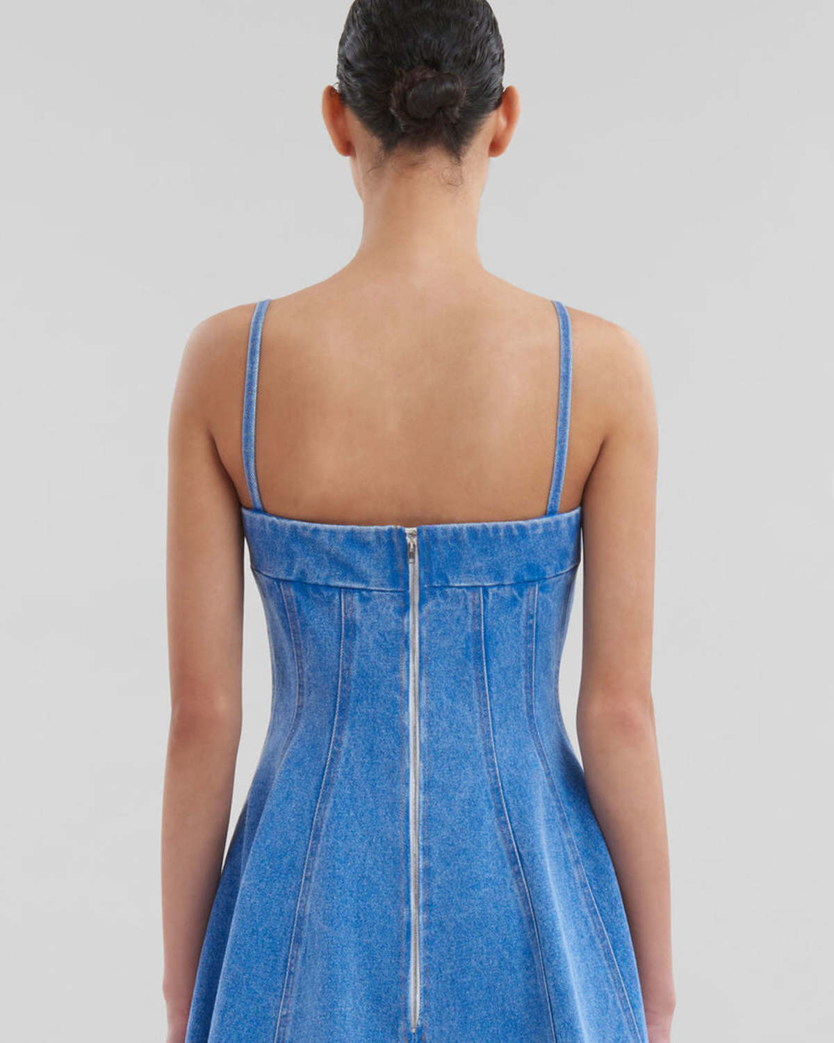 Marni Light Blue Coated Denim Balloon Dress - Light Blue