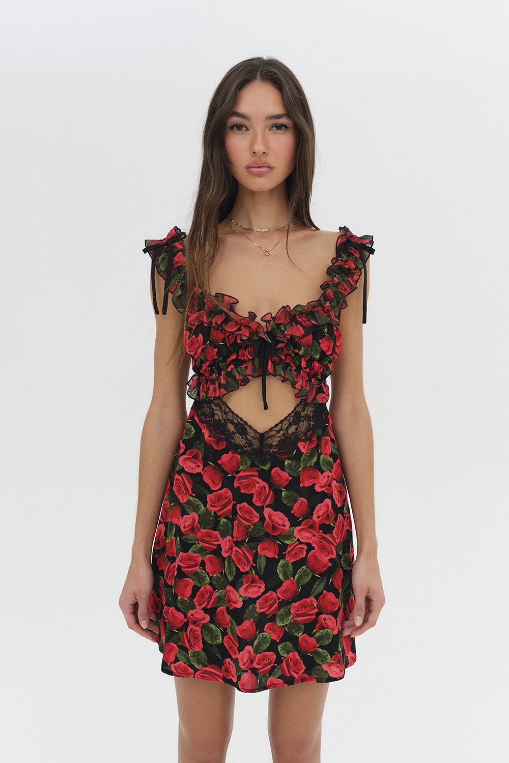For Love & Lemons Varvera Mini Dress - Red | Garmentory For Love & Lemons Varvera Mini Dress - Red | Garmentory