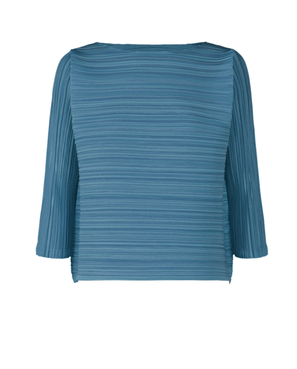 Pleats Please by Issey Miyake Sheer Bounce Top - Blue/Salt