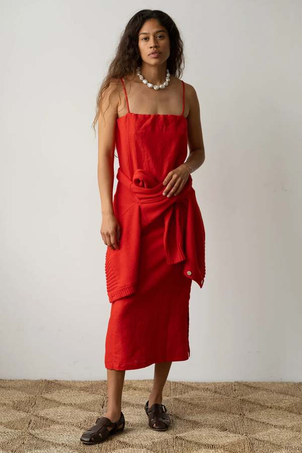 Donni. THE LINEN SPAGHETTI DRESS