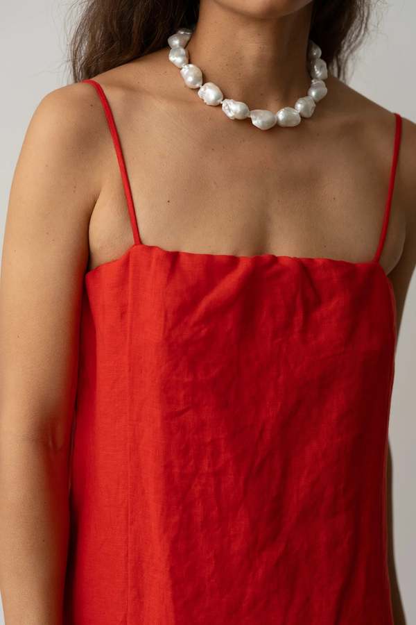 Donni. THE LINEN SPAGHETTI DRESS