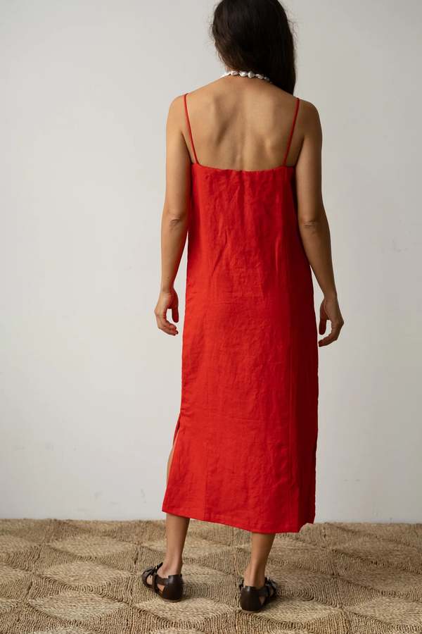 Donni. THE LINEN SPAGHETTI DRESS