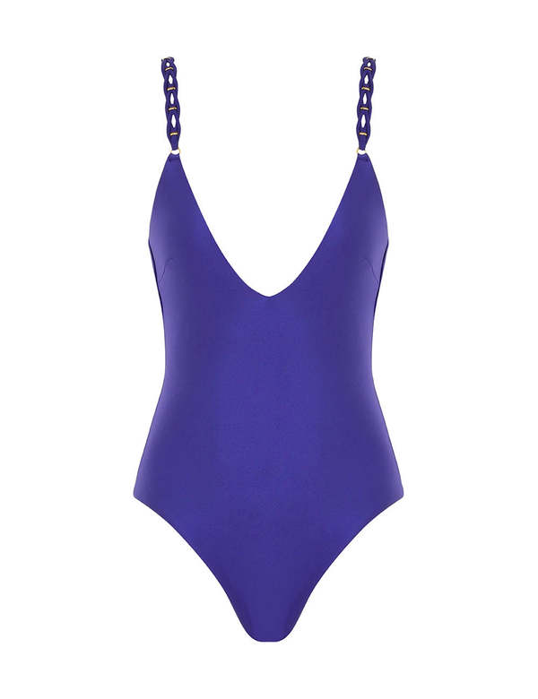 Zimmermann Pop Braided Strap One Piece - Iris Blue | Garmentory