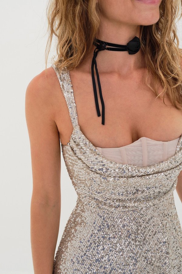 knee length dresses for ladies Sydney Sequin Mini Dress by For Love & Lemons – Cattivo