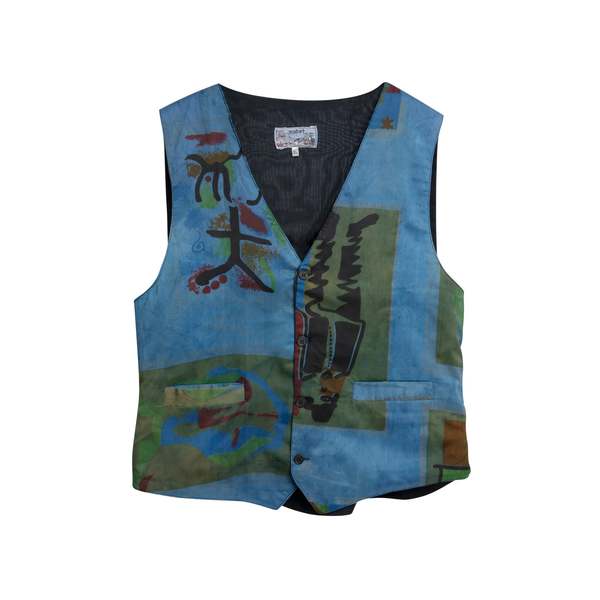 safari Satin Weave Waistcoat - Kyanite