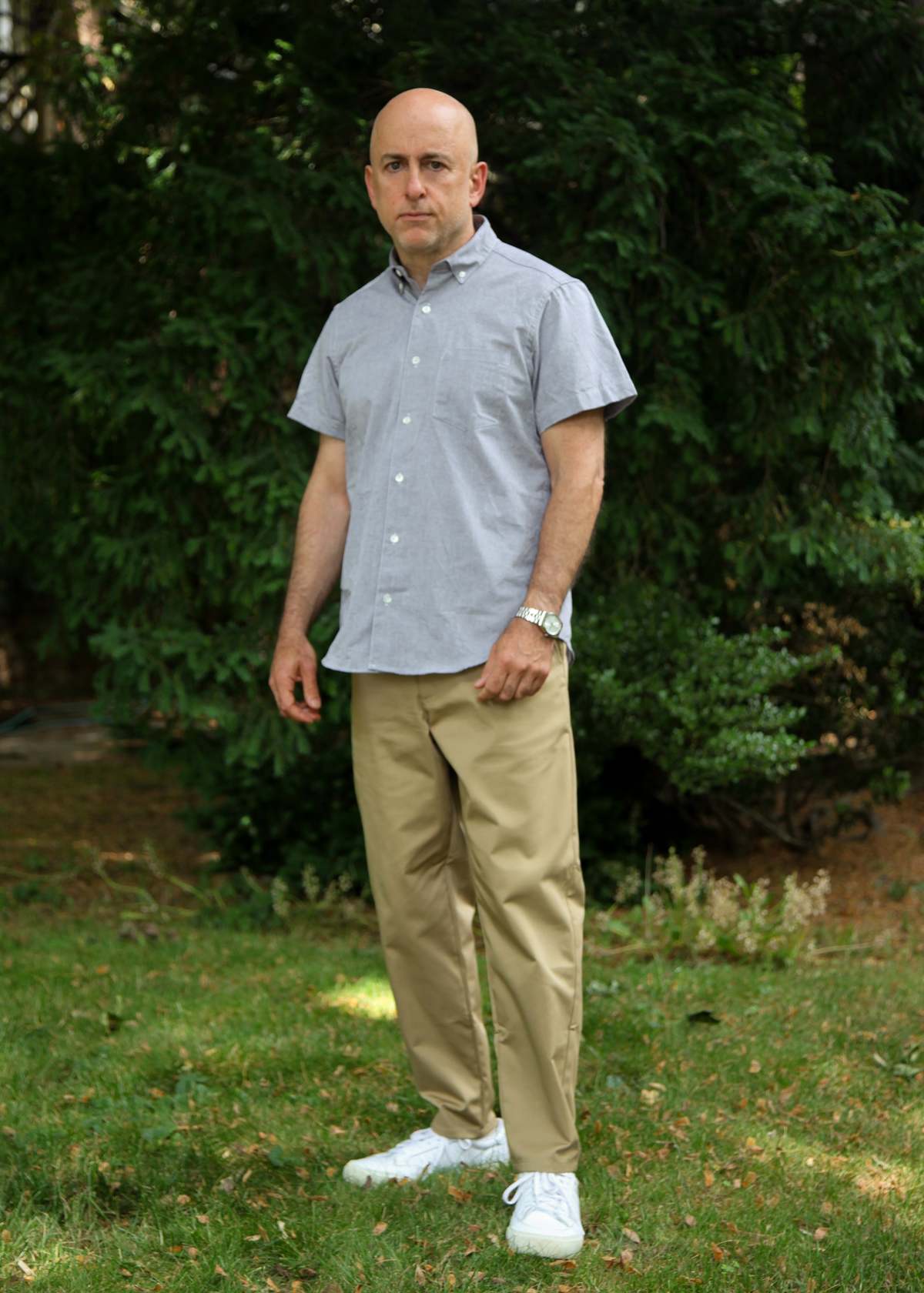Steven Alan Short Sleeve Single Needle Shirt - Graphite | Garmentory