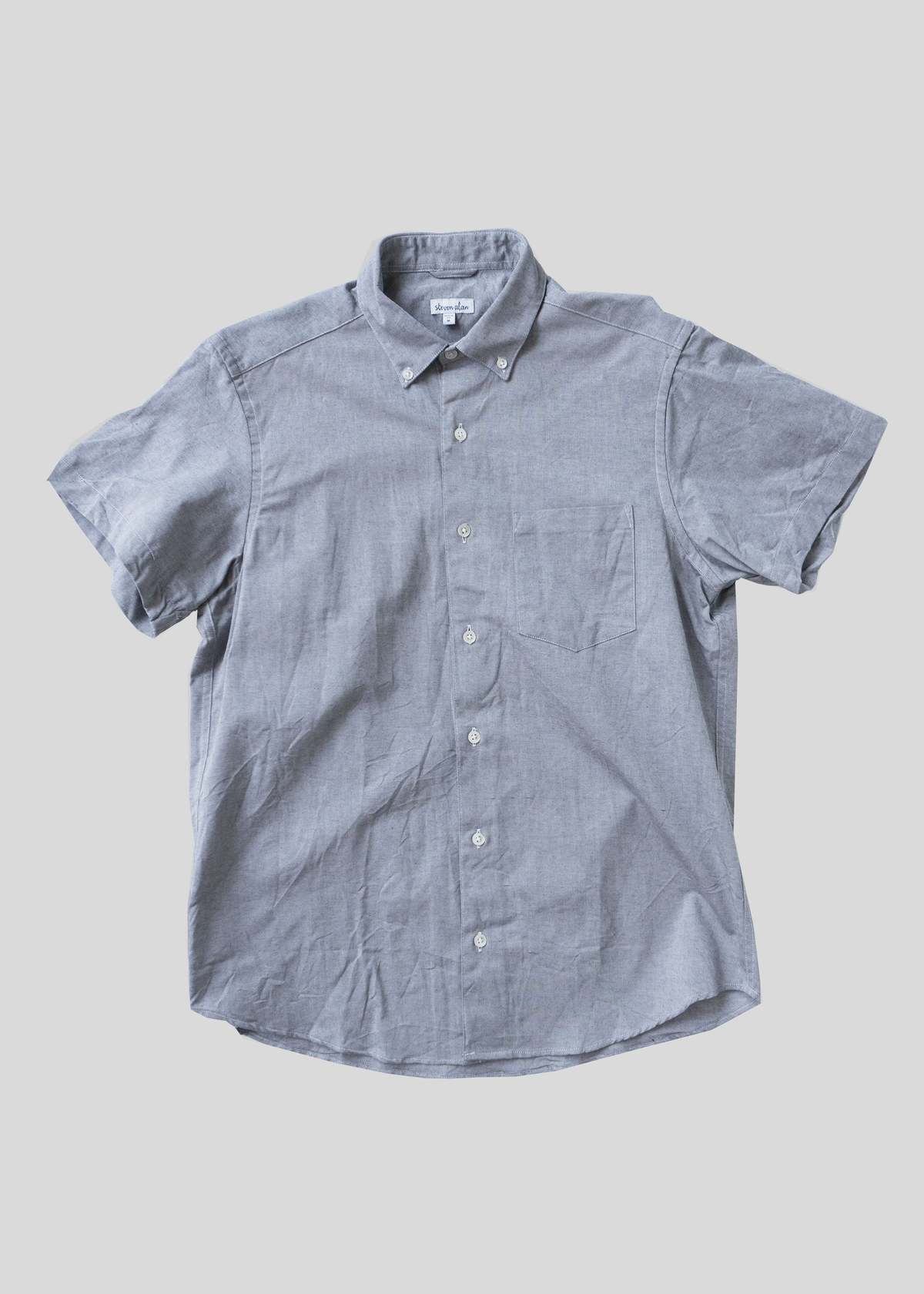 Steven Alan Short Sleeve Single Needle Shirt - Graphite