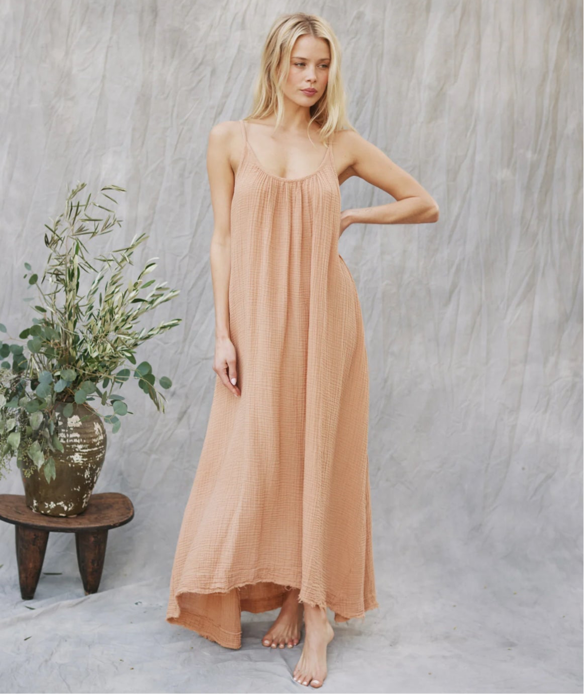 chinese dress ladies Linda Maxi Dress Black/Natural / S