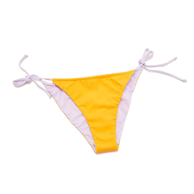 Terra Cotta Designs Reversible String Bikini Bottom - Orange/Lavender ...