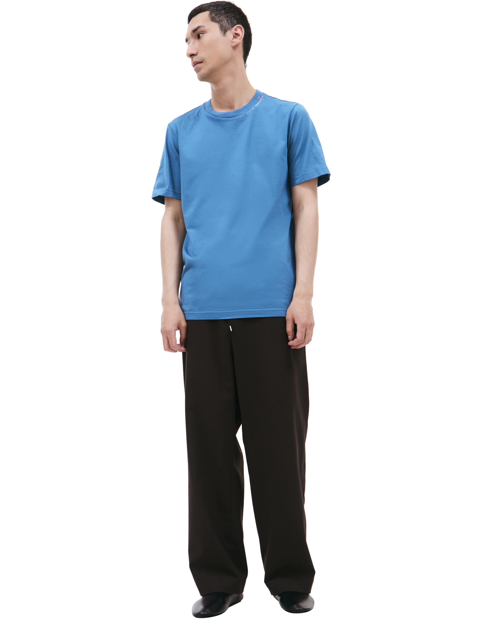 Marni Printed Cotton T-shirt - Navy Blue | Garmentory