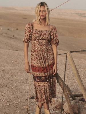 SPELL & THE GYPSY COLLECTIVE Lady Untamed Midi Dress - Tea Leaf