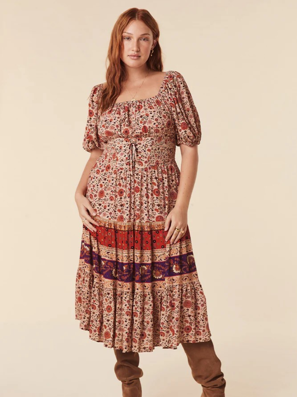 chinese dress ladies Untamed Elegance Chiffon Low Back Midi Dress main image 1