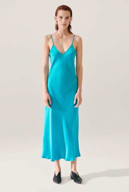 blue dress for baby girl SILK LAUNDRY 90S SLIP DRESS