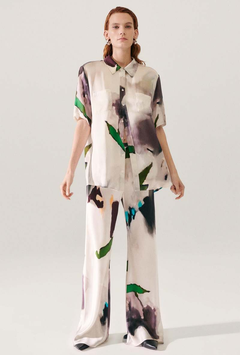 Silk Laundry Bias Cut Pants - Phosphate