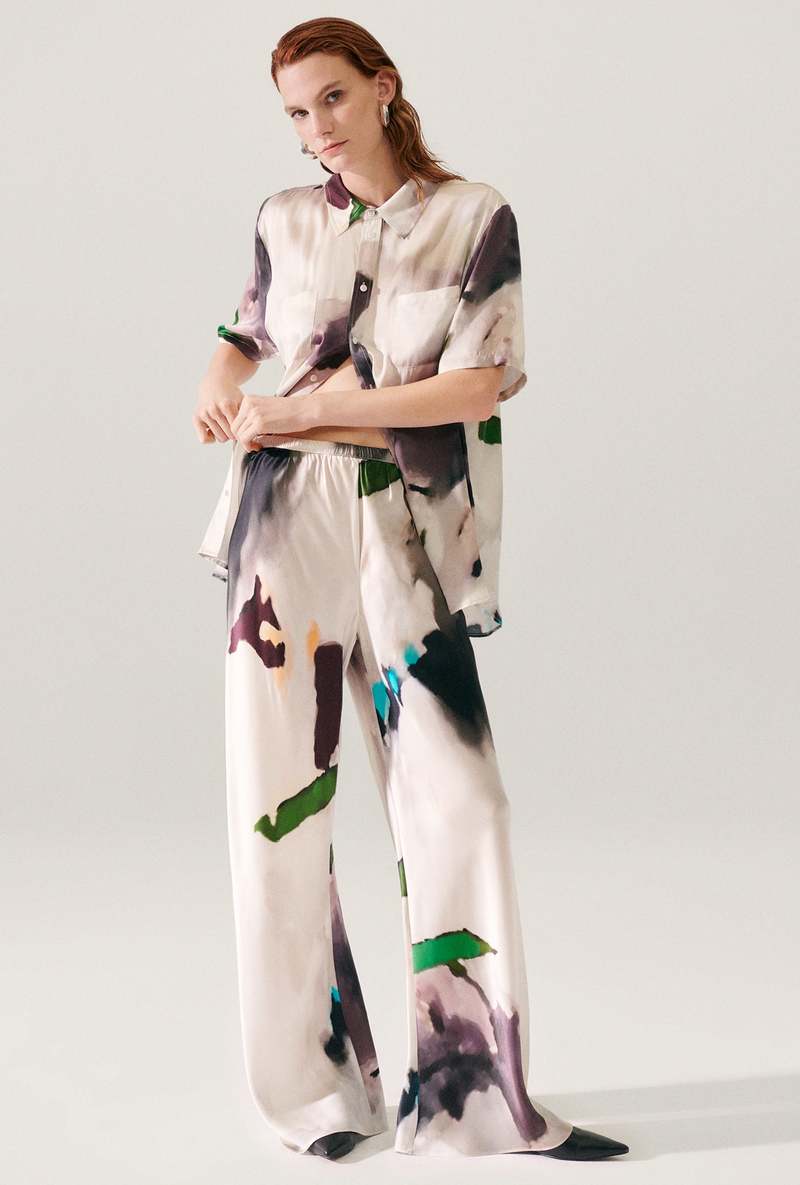 Silk Laundry Bias Cut Pants - Phosphate