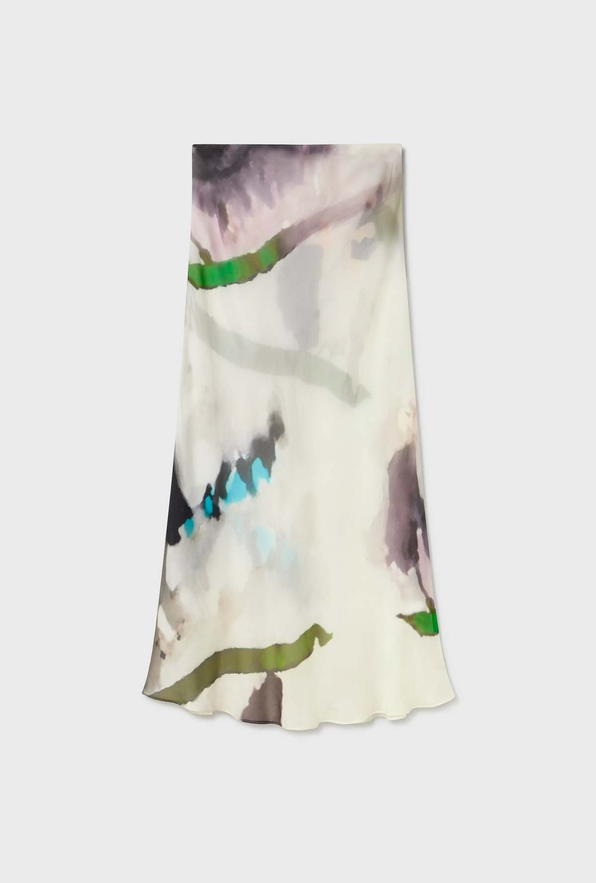 Silk Laundry Chiffon Long Bias Cut Skirt - Phosphate - Image 2 of 5